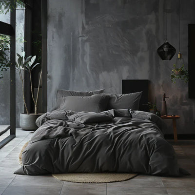 Salteviio® - Bettwäsche Set Eukalyptus Lyocell - Night Grey