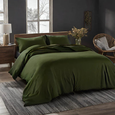 Salteviio® - Bettwäsche Set Eukalyptus Lyocell - Olive Green